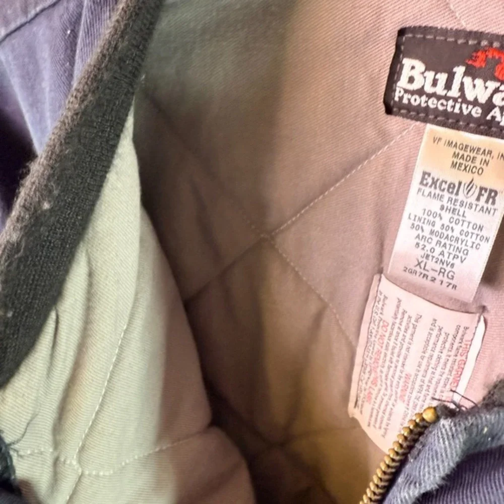 Bulwark FR Mens Bomber Jacket XL‎ Quilted Flame Resistant Workwear JET2NV6